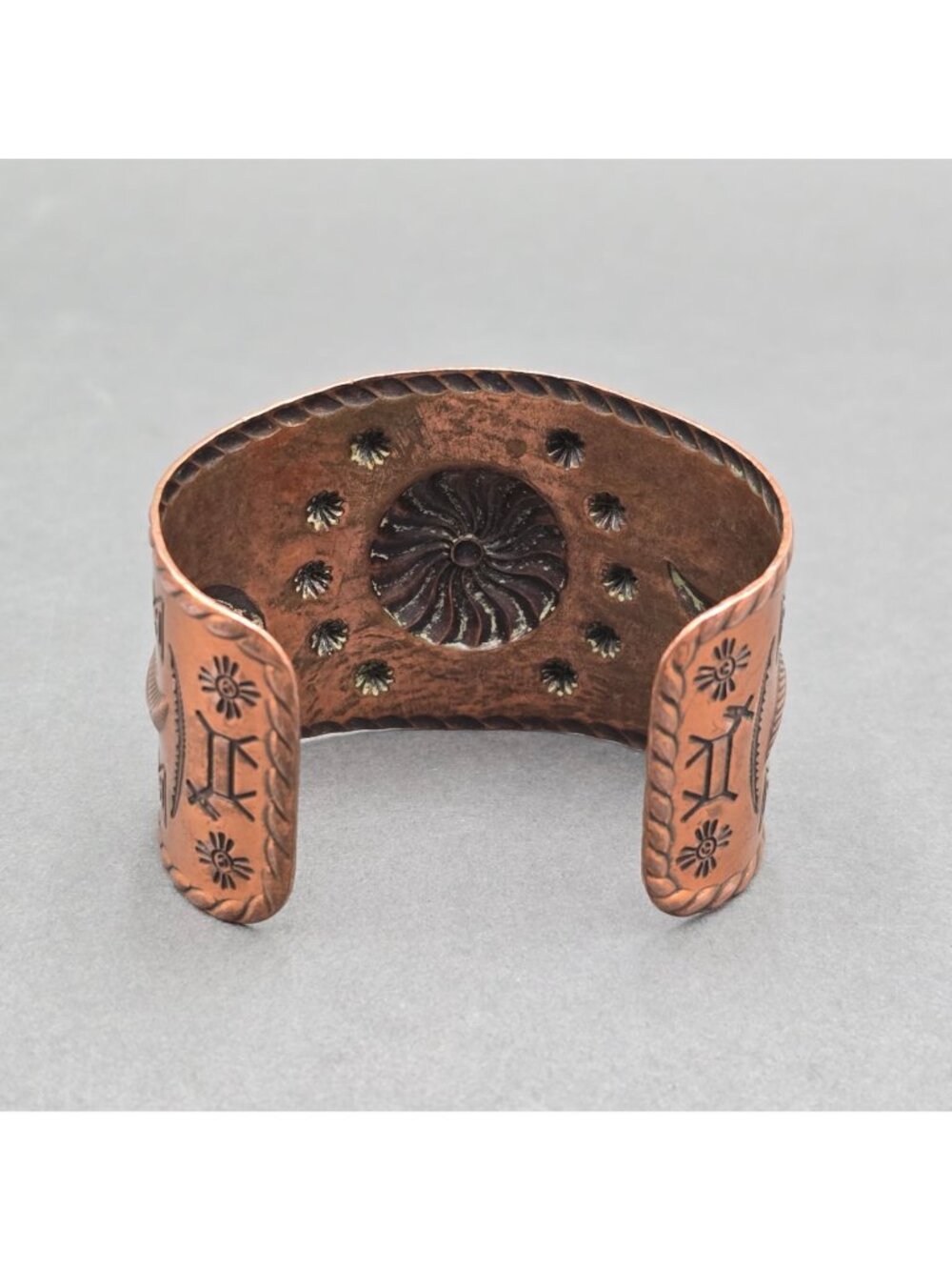 Vintage Bell Trading Post Extra Wide Copper Cuff Bracelet 6.75" Southwestern - Picture 6 of 15